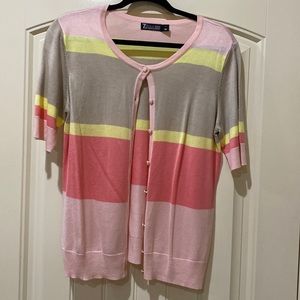 Size Large New York & Co peach, pale yellow, taupe, salmon cardigan